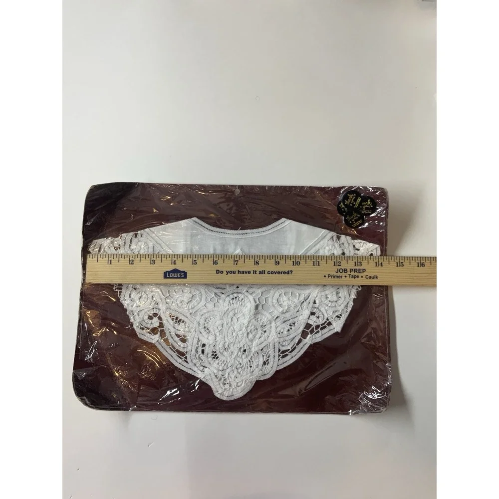 Vtg Cotton Collar Neck Clothing Trim Lace Fabric DIY Costume Clothing Dress Deco